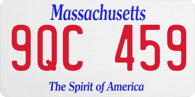 MA license plate 9QC459