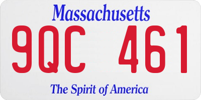 MA license plate 9QC461