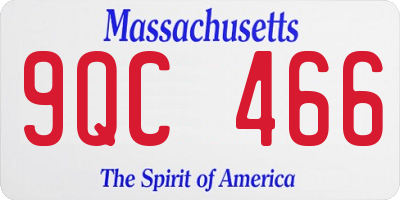 MA license plate 9QC466