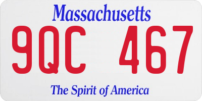 MA license plate 9QC467
