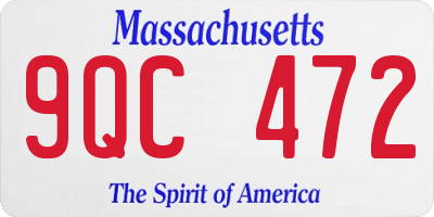 MA license plate 9QC472