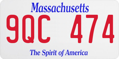 MA license plate 9QC474