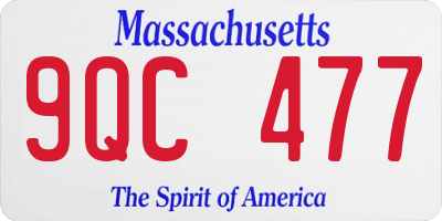 MA license plate 9QC477