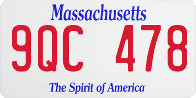 MA license plate 9QC478