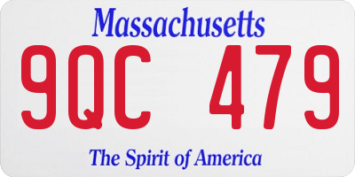 MA license plate 9QC479