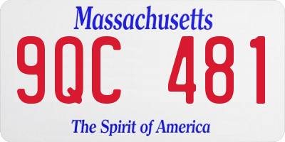 MA license plate 9QC481