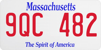 MA license plate 9QC482