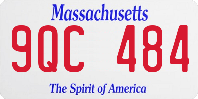 MA license plate 9QC484