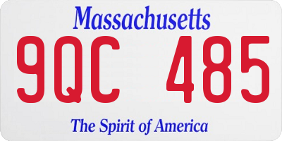 MA license plate 9QC485