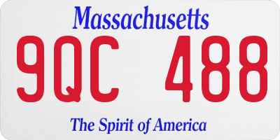 MA license plate 9QC488