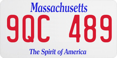 MA license plate 9QC489