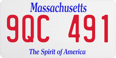 MA license plate 9QC491