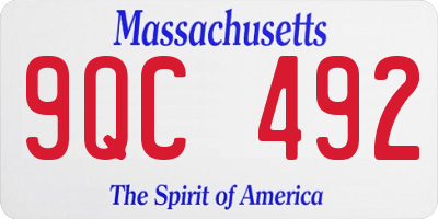 MA license plate 9QC492