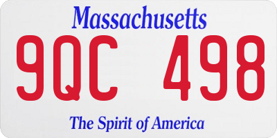 MA license plate 9QC498