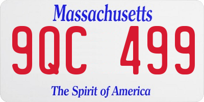 MA license plate 9QC499