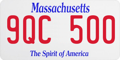 MA license plate 9QC500