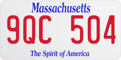 MA license plate 9QC504