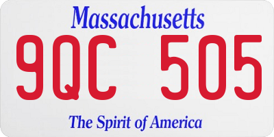 MA license plate 9QC505