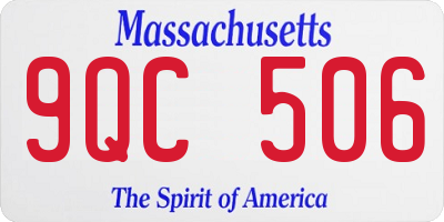 MA license plate 9QC506