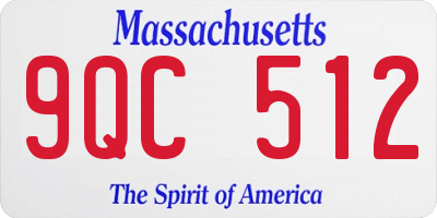 MA license plate 9QC512