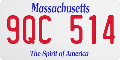 MA license plate 9QC514