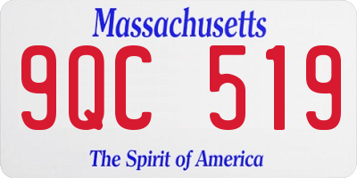 MA license plate 9QC519