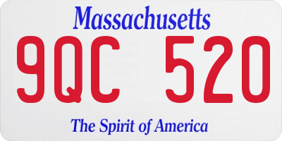 MA license plate 9QC520