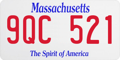 MA license plate 9QC521
