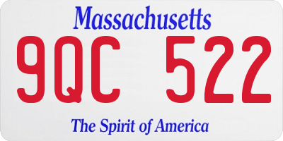 MA license plate 9QC522