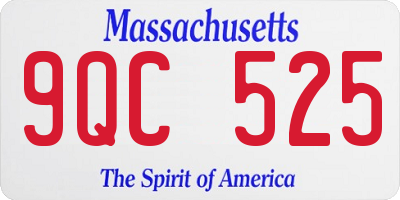 MA license plate 9QC525