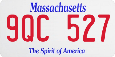 MA license plate 9QC527