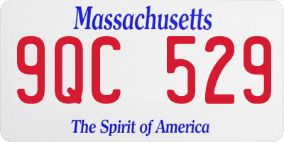 MA license plate 9QC529