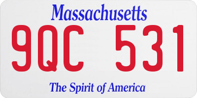 MA license plate 9QC531