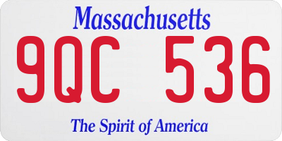 MA license plate 9QC536