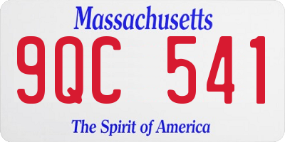 MA license plate 9QC541