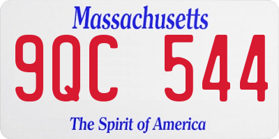 MA license plate 9QC544