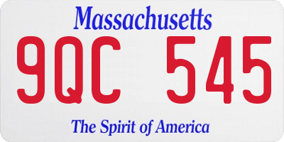 MA license plate 9QC545