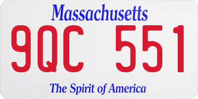 MA license plate 9QC551