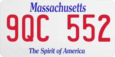 MA license plate 9QC552