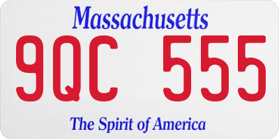 MA license plate 9QC555