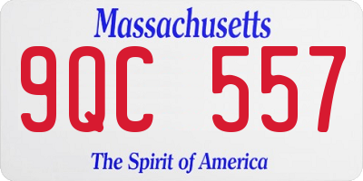 MA license plate 9QC557