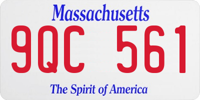 MA license plate 9QC561