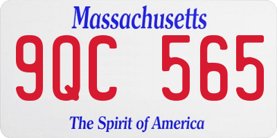 MA license plate 9QC565