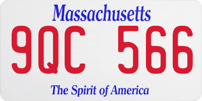 MA license plate 9QC566