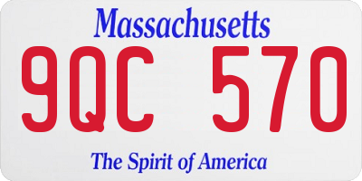 MA license plate 9QC570