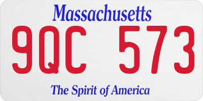MA license plate 9QC573
