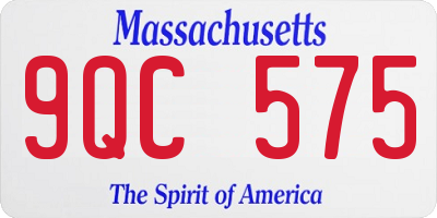 MA license plate 9QC575