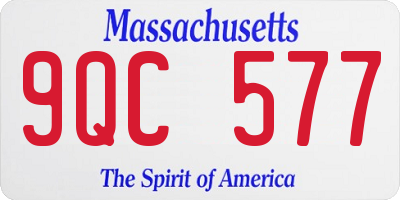 MA license plate 9QC577