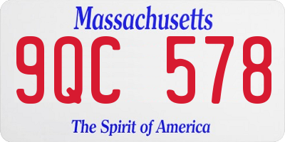 MA license plate 9QC578