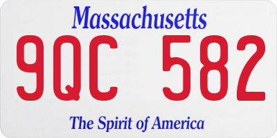 MA license plate 9QC582